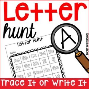 Have a letter hunt in your preschool, pre-k, and kindergarten room with these easy worksheets.
