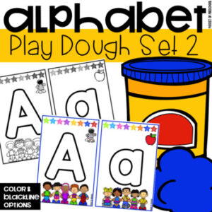 A set of alphabet play dough mats designed for preschool, pre-k, and kindergarten students.