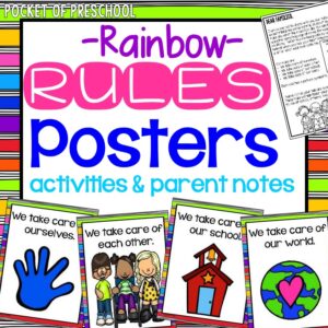 Rainbow rules posters for preschool, pre-k, and kindergarten rooms