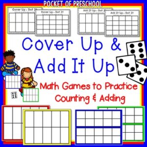 A cover up and add it up math game for little learners