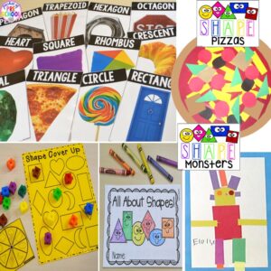 Learn about 2D shapes with this printable math unit designed for preschool, pre-k, and kindergarten students.