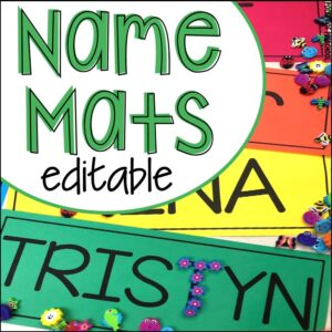 FREE Editable Name Mats perfect to use all over the classroom to help preschool, pre-k, and kindergarten kiddos learn their names.