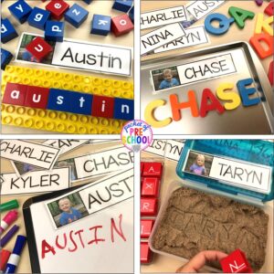 How to use name cards in the preschool, pre-k, and kindergarten classroom to help students learn their name plus FREE name cards #preschool #prek #namecards #backtoschool
