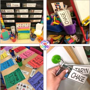 How to use name cards in the preschool, pre-k, and kindergarten classroom to help students learn their name plus FREE name cards #preschool #prek #namecards #backtoschool