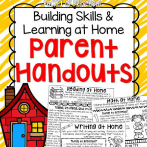 Parent Handouts designed for preschool, pre-k, and kindergarten classrooms.