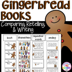 Compare gingerbread books with your preschool, pre-k, and kindergarten students