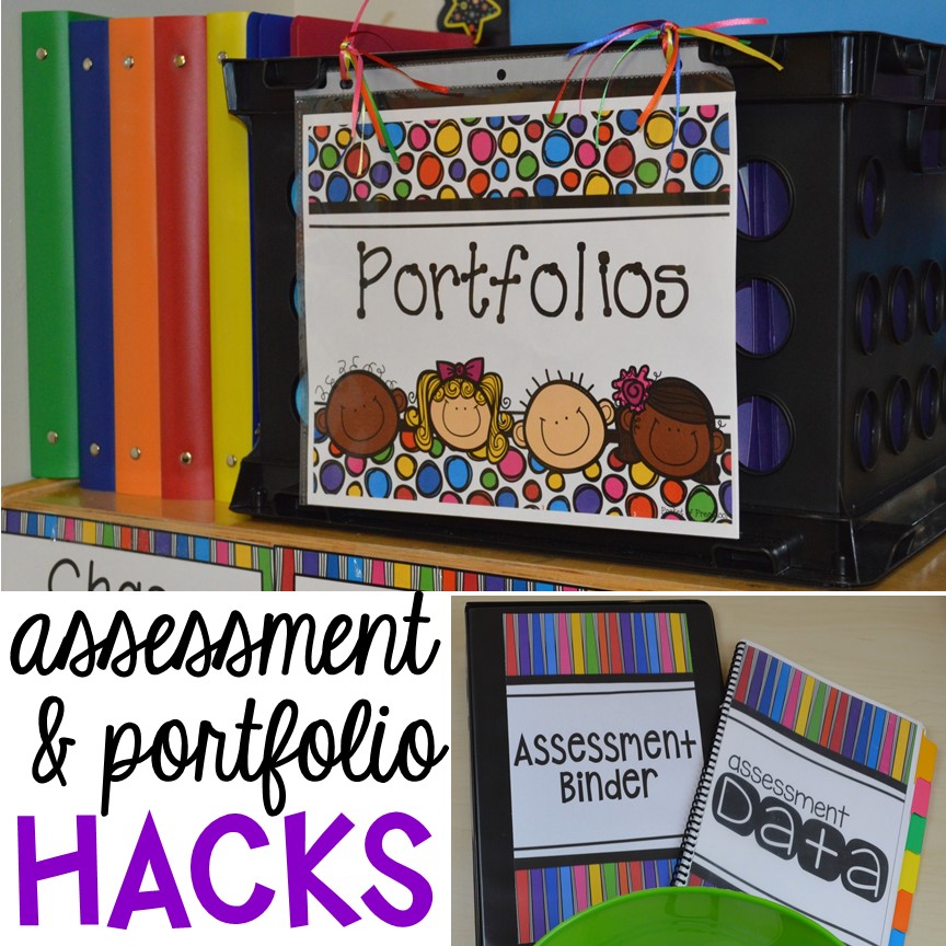 Organization HACKS to make student portfolios and assessments easier. For preschool, pre-k, and kindergarten.