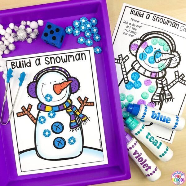 Have a winter theme in your preschool, pre-k, or kindergarten classroom while learning math and literacy skills.