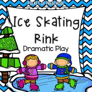 Create an ice skating rink dramatic play in your preschool, pre-k, and kindergarten classroom for learning through play.