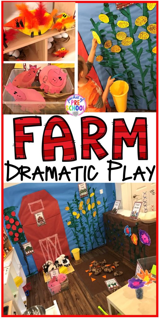Tips, tricks, and ideas to change your dramatic play center into a FARM! Perfect for preschool, pre-k, and kindergarten classrooms.