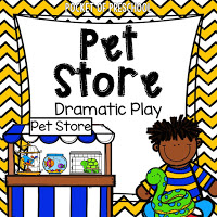 Set up a pet store dramatic play area in your preschool, pre-k, or kindergarten room