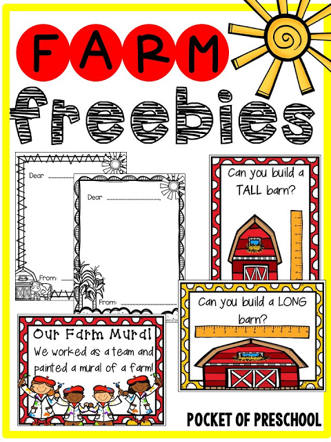 Farm themed math and literacy centers that preschool, pre-k, and kindergarten students will LOVE (with FREEBIES)!