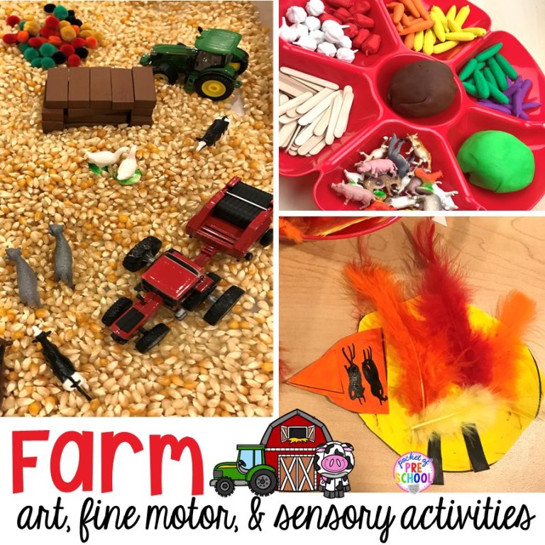 Farm Themed Art, Fine Motor, & Sensory Activities