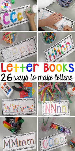 Writing letters - 26 different ways to write letters. Make letter writing (and handwriting) fun and interactive for your preschool, pre-k, & kindergarten students.