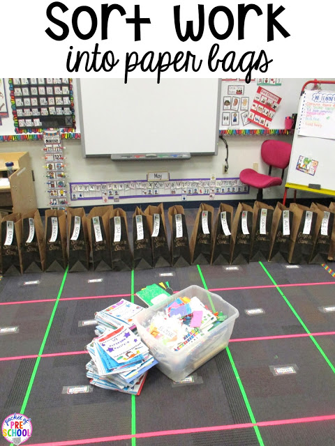 The trick to send home student work plus more End of the year teacher and students HACKS to make the end of the year and back to school less easy! Plus FREE end of the year lists. Perfect for preschool, pre-k, and kindergarten.