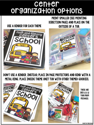 Organize your centers with these binder spines and covers for your preschool, pre-k, kindergarten room.