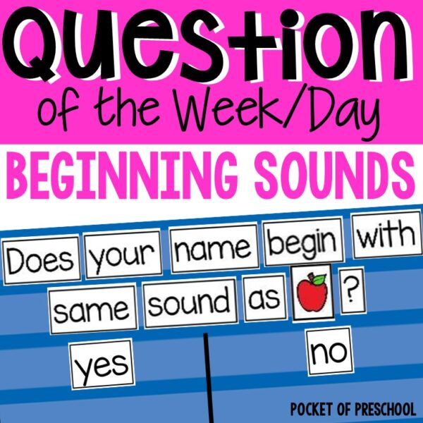 Learn about beginning sounds and forming an opinion with these question of the day cards designed for preschool, pre-k, and kindergarten.