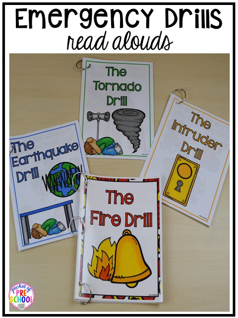 Visuals and supports to make fire drills less stressful and scary for kids in your preschool, pre-k, and kindergarten classrooms.