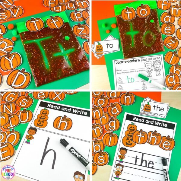 Have a Halloween theme in your preschool, pre-k, or kindergarten classroom while learning math and literacy skills.
