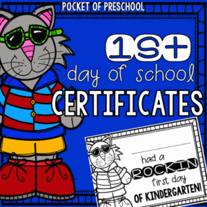 1st day of school certificates to encourage your preschool, pre-k, and kindergarten students