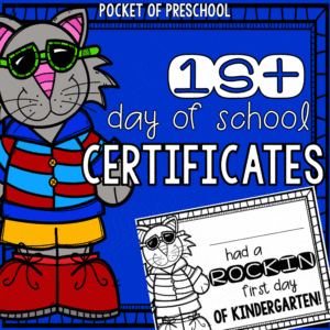 Grab some 1st day of school certificates to pass out to your preschool, pre-k, and kindergarten students
