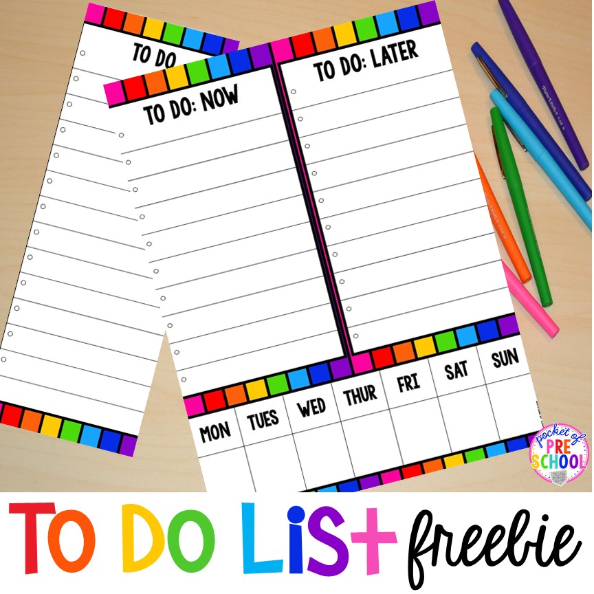 To Do List Freebie Pocket Of Preschool