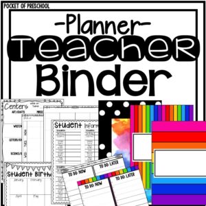 A teacher binder designed for preschool, pre-k, and kindergarten teachers