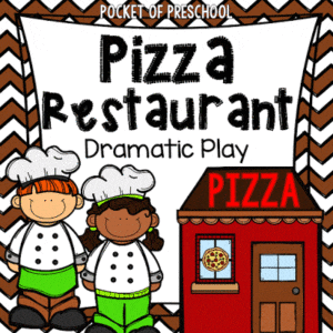 Set up a pizza restaurant dramatic play area in your preschool, pre-k, or kindergarten class