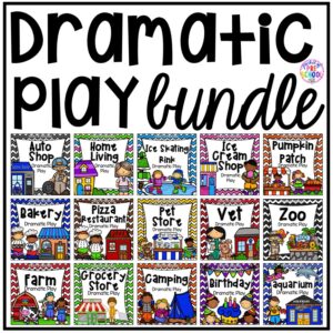 Get all the dramatic play set with this bundle designed for preschool, pre-k, or kindergarten teachers