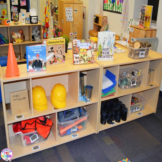 How to set up the blocks center in your early childhood classroom (with ideas, tips, and book list) plus block center freebies