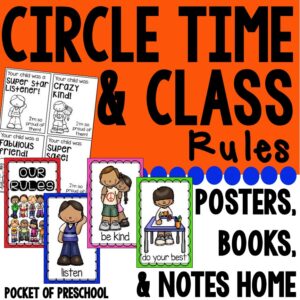 Get circle time and class rules printables to set your preschool, pre-k, and kindergarten students up for success.