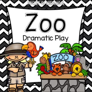 Create a zoo dramatic play in your preschool, pre-k, and kindergarten classroom for learning through play.