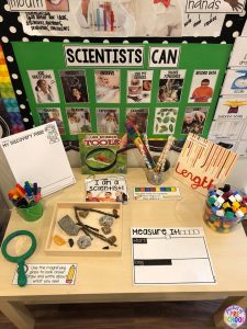 Being a Scientist science table for back to school in my preschool and pre-k classroom.