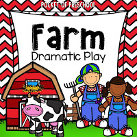 Set up a farm dramatic play area in your preschool, pre-k, and kindergarten room