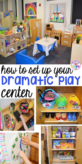 How to set up your dramatic play center in your preschool, pre-k, and kindergarten classroom. 