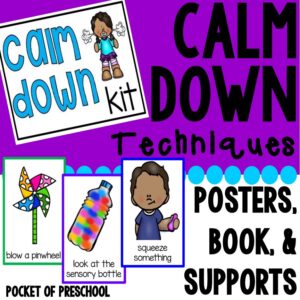 Create a calm down area in your preschool, pre-k, and kindergarten room to give your students a safe place.
