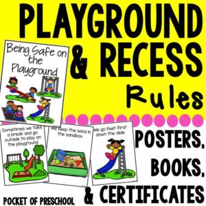 Get playground and recess rules printables to set your preschool, pre-k, and kindergarten students up for success.