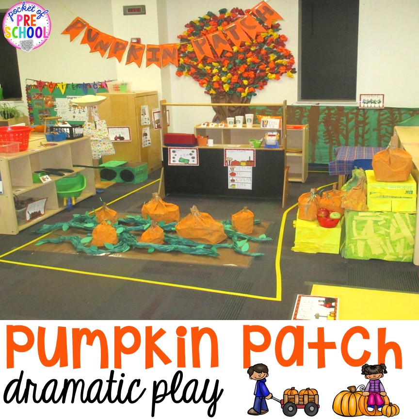 Pumpkin Patch Dramatic Play: How to set it up in your preschool, pre-k, tk, and kindergarten classroom 