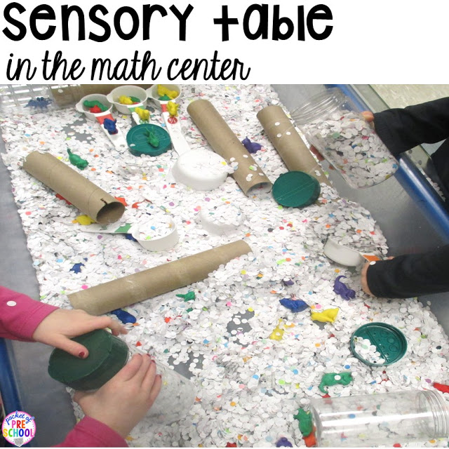 How to set up your math center in your preschool, pre-k, and kindergarten classroom. FREE path game!