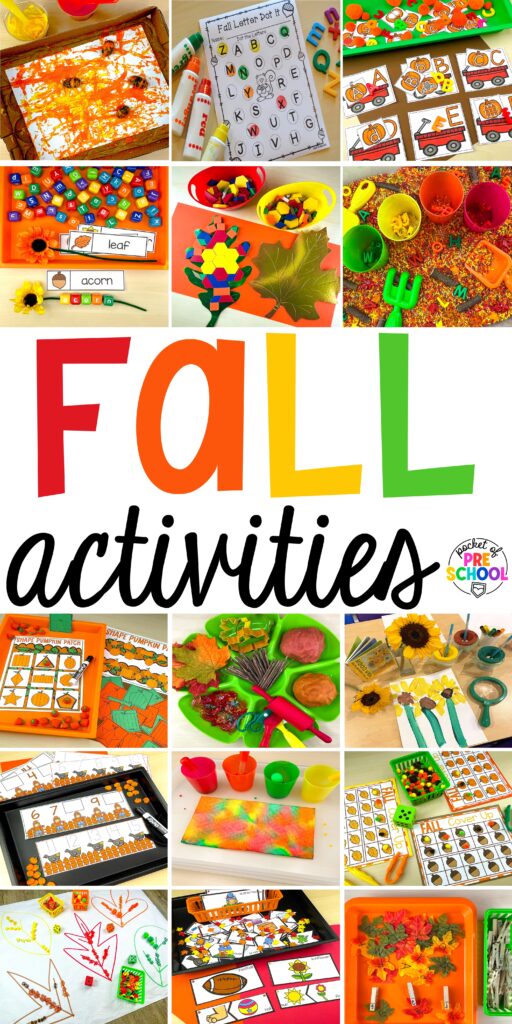 Fall activities for your preschool, pre-k, or kindergarten students for literacy, math, fine motor, and more.