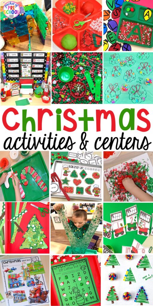 Freebies - My go-to Christmas themed math, writing, fine motor, sensory, reading, and science activities for preschool, pre-k, and kindergarten.