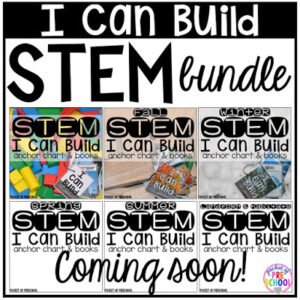STEM cards designed for preschool, pre-k, or kindergarten students
