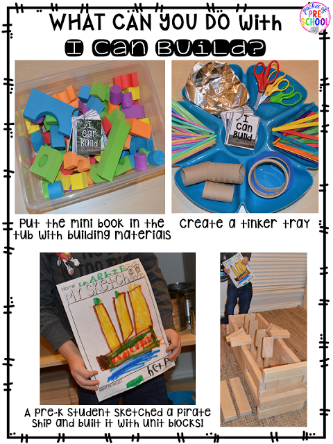 STEM building challenges for preschool, pre-k, kindergarten, and first grade. Simple, easy to implement STEM activities even if you have a small classroom.