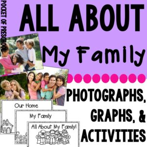 All about my family posters and printables for preschool, pre-k, and kindergarten students.
