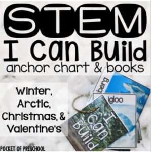 STEM I can build cards made with a winter theme for preschool, pre-k, and kindergarten students.