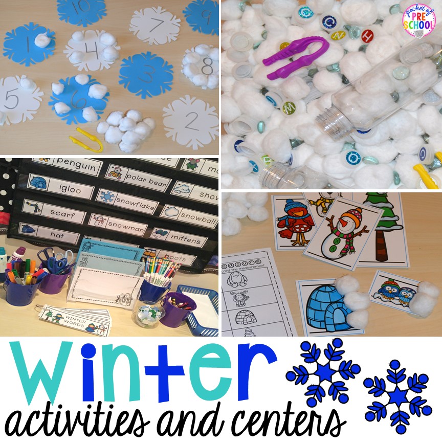  Winter Themed Activities And Centers Snowman At Night Freebie Too 