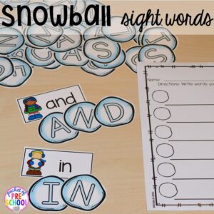My go to Winter themed math, writing, fine motor, sensory, reading (freebie), and science activities for preschool and kindergarten.