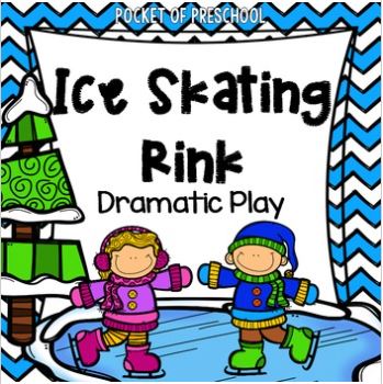 Ice skating rink dramatic play for preschool, pre-k, and kindergarten students