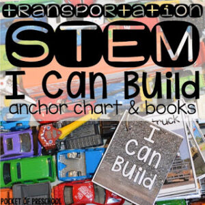 STEM cards with a transportation theme made for preschool, pre-k, and kindergarten students