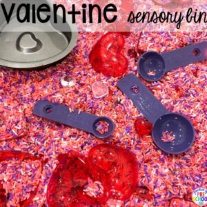 Valentine's Day sensory bin plus all my favorite Valentine's Day themed writing, math, fine motor, sensory, literacy, and science activities for preschool and kindergarten.